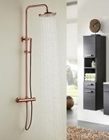 saniclear Copper complete opbouw 20cm regendouche met thermostaatkraan geborsteld koper