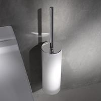 KEUCO WC-Bürstengarnitur Edition 400, Echtkristall-Glas mattiert, verchromt
