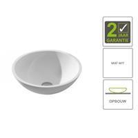 Boss&wessing BWS Opzetwastafel Solid Surface 43x43x13cm Rond Wit