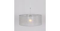 siennalighting Sienna Lighting - Sienna Sparkled Light Zylindrische Pendel-Deckenleuchte Stahl gebürstet, Stoff Sizoflor