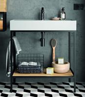 Muebles Davinci staand badkamermeubel 60cm inclusief wastafel, mat zwart frame