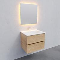 Zaro Malaga badkamermeubel 60cm licht eiken 1 kraangat met 2 lades