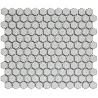 Themosaicfactory Mozaïektegel  Barcelona Hexagon 23x26 mm Porselein Lichtgrijs 