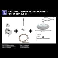 Best Design One-Pack Inbouw-Regendoucheset Ore-M-300 RVS-304