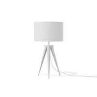 beliani Moderne Tischlampe Polyester/Metall weiß Stiletto - Weiß