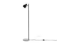 beliani Minimalistische Stehlampe runder Lampenschirm Metall/Beton schwarz Corbones - Schwarz