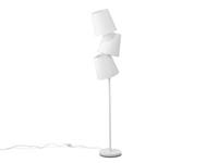 beliani Moderne Stehlampe 3 Lampenschirme Polyester/Metall weiß Rio Grande - Weiß