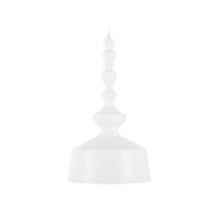 Beliani - Hängeleuchte Weiß Metall gedrechselte Holz-Optik mit Schirm in Glockenform Retro Stil - Weiß