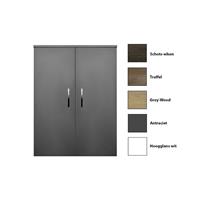 sanicare Kolomkast  Q6/Q14 2-Deurs Soft-Closing Chromen Greep 90x67x32 cm Truffel 