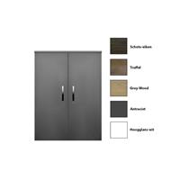 sanicare Kolomkast  Q1/Q4/Q12 2-Deurs Soft-Closing Chromen Greep 90x67x32 cm Truffel 