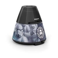 Philips LED Kinder Nachttischlampen Star Wars 2-in-1 Projektor-Nachtlicht, Schwarz, Kunststoff, 717699916