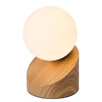 Nino Leuchten LED tafellamp Alisa met voet in houten optiek