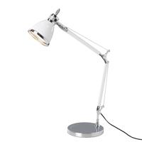 Lampe Octavia Tischleuchte chrom/weiß 1x A60, E27, 40W, geeignet für Normallampen (nicht enthalten) Mit Schnurzwischenschalter - weiß - Brilliant