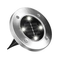Mediashop Disk Lights - 4 stuks LED solar tuinverlichting - grondlampen voor buiten - tot 8u lichtsterkte - padverlichting 11,5 cm
