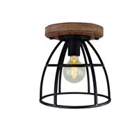 Plafondlamp Vintage Black Steel 25cm