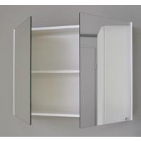 sanicare Spiegelkast Qlassics 80 cm. 2 dubbelzijdige spiegeldeuren hoogglans wit