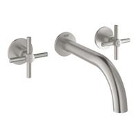 Grohe Atrio afdekset 3-gats wastafelkraan supersteel