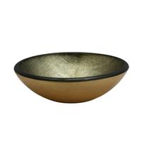 Saniclass Limone waskom 30x10,5cm rond gehard glas goud groen GS-H93683