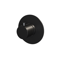 Saniclass ColdStart Black Edition Inbouw thermostaat ronde rozet, ronde knop mat zwart