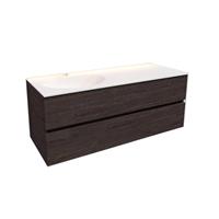 Boss & Wessing Badkamermeubel Solid Surface AQS Stockholm 150x46 cm Links Wood Dark Brown 