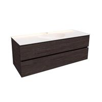 Boss & Wessing Badkamermeubel Solid Surface AQS Stockholm 150x46 cm Midden Wood Dark Brown 