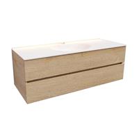 Boss & Wessing Badkamermeubel Solid Surface AQS Stockholm 150x46 cm Midden Wood Washed Oak 