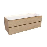 Boss & Wessing Badkamermeubel Solid Surface AQS Stockholm 150x46 cm Rechts Wood Washed Oak 