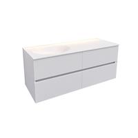 Boss & Wessing Badkamermeubel Solid Surface AQS Stockholm 120x46 cm Links Mat Wit 4 Laden 