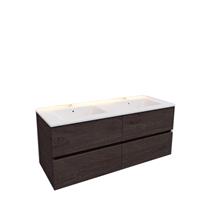 Boss & Wessing Badkamermeubel AQS Helsinki 120x46 cm Keramiek Dubbel Wood Dark Brown 4 Laden 