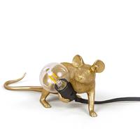 Seletti Mouse Lop Lying Down Tischlampe Gold