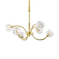 Orion Loodkristal-hanglamp Maderno, goud, 51cm