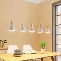 Lindby Fraaie LED wandlamp Arina in wit met 5 lampen