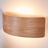 Lampenwelt.com Aantrekkelijke houten wandlamp Rafailia met LEDs