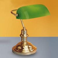 Orion Tischlampe Onella im Banker-Stil, grün