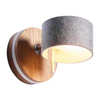 Domus LED wandlamp Frits met eikenhout en vilt