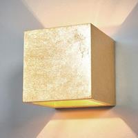 Lampenwelt.com Vierkante wandlamp Yade, goud