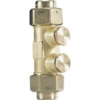 Watts EA keerklep 2x22 mm, met aft.gelegenheid/controle 1/4 "