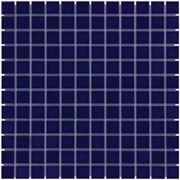 UCI Barcelona mozaiëktegel 2,3x2,3x0,6cm vierkant geglazuurd porselein wand bekleding voor binnen en buiten vorstbestendig glanzend donker blauw AF230080