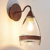 LINDBY Glazen wandlamp Millina, roestbruin