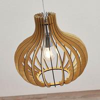 Lampenwelt.com Ballonvormige houten lamp Sina, helder