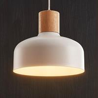 Lampenwelt.com Hanglamp Carlise met houten element