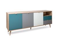 Newfurn Kommode Sonoma Eiche Sideboard Modern - 180x71x40 cm (BxHxT) - Highboard Anrichte Skandinavisches Design - [Jona.seven] Wohnzimmer