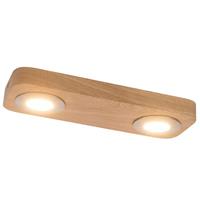 Spot-Light LED plafondlamp Sunniva in natuurl. houten ontwerp