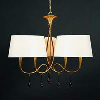 Mantra Hanglamp Paola m 6 lampjes goud m textiel lampenk