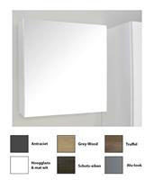 sanicare Spiegelkast Qlassics 60 cm. 1 dubbelzijdige spiegeldeur grey-wood