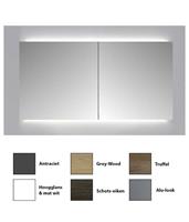 sanicare Spiegelkast Qlassics Ambiance 80 cm. 2 dubbelzijdige spiegeldeuren grey-wood