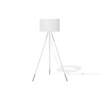 beliani Stehlampe im skandinavischen Stil Lampenschirm aus Poly-Baumwolle weiß Tobol - Weiß