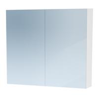 Saniclass Dual spiegelkast 80x70x15 indirecte LED verlichting 2 deuren hoogglans wit 7762