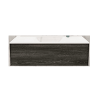 Boss & Wessing Badkamermeubel BWS Madrid Washed Oak 120x45x30 cm Mat Witte Solid Surface Wastafel (0 kraangaten)