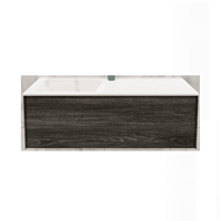 Boss & Wessing Badkamermeubel BWS Madrid Washed Oak 120x45x30 cm Mat Witte Solid Surface Wastafel Links (0 kraangaten)